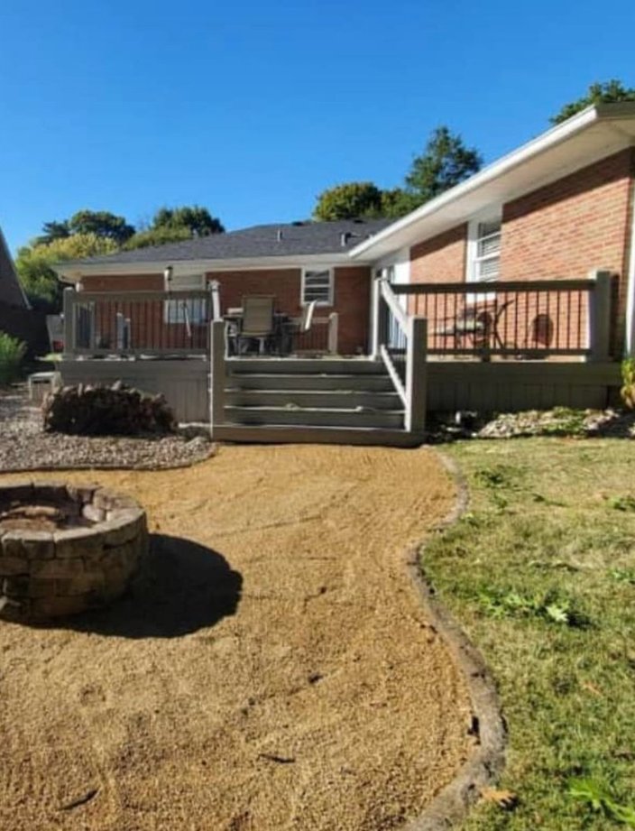 backyard landscape design fire pit