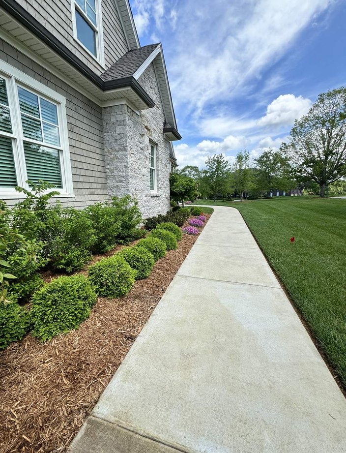 foundation landscaping walkway planting