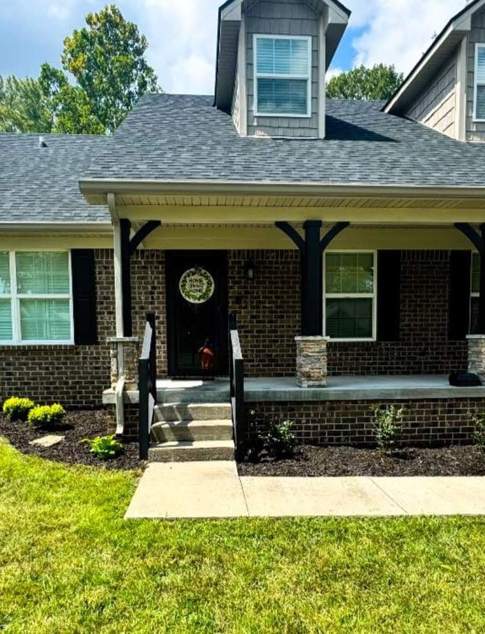 front yard landscape design mulch