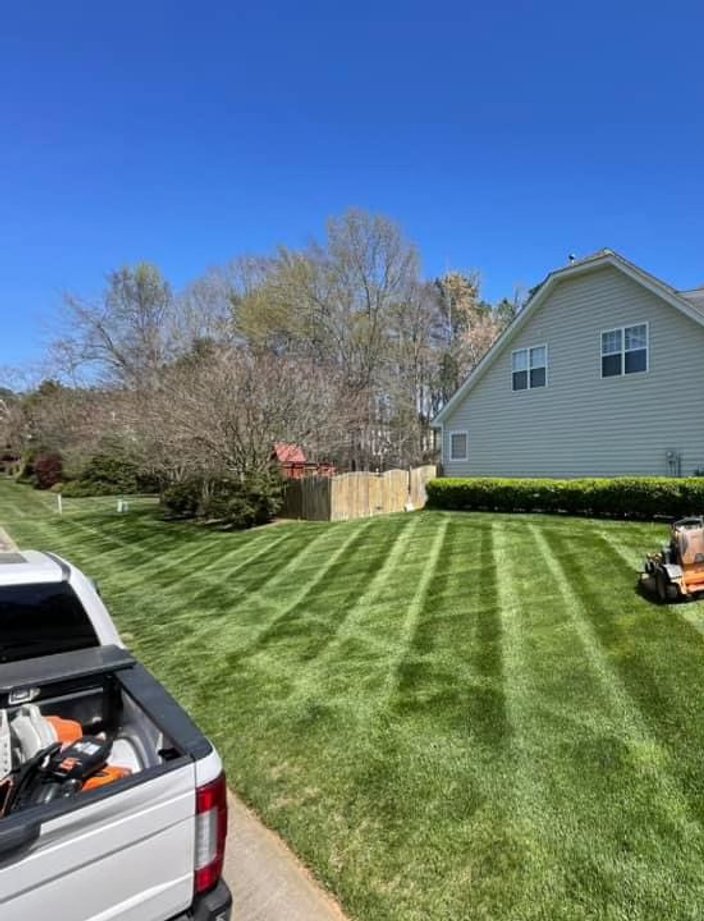 luxury home lawn mowing