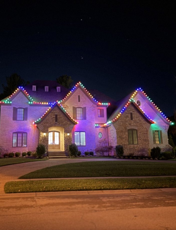 multicolor christmas lights large home