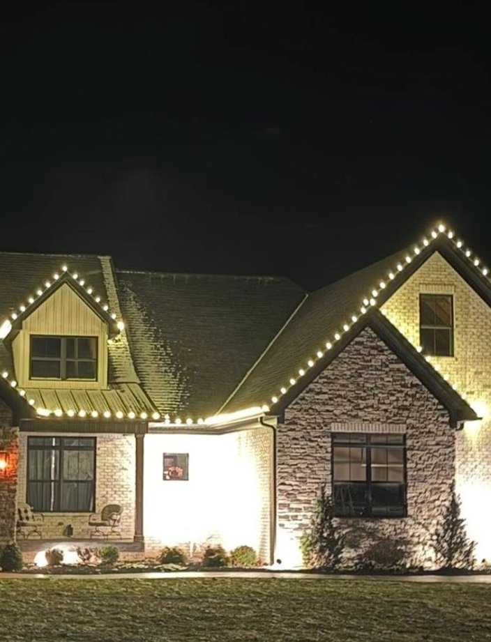 professional holiday lights stone home